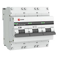 Автоматический выключатель 3P 20А (C) 10kA ВА 47-100 PROxima | код  mcb47100-3-20C-pro | EKF